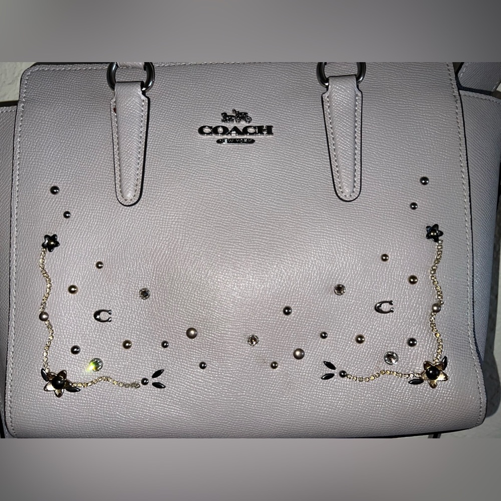 LIGHT PURPLE COACH SWARVOSKI BAG LIKE NEW